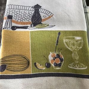 Mid-century modern vintage tablecloth